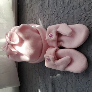 NWOT Fleece Pink Hat and Mittens Set ,Size 3-4 Toddler